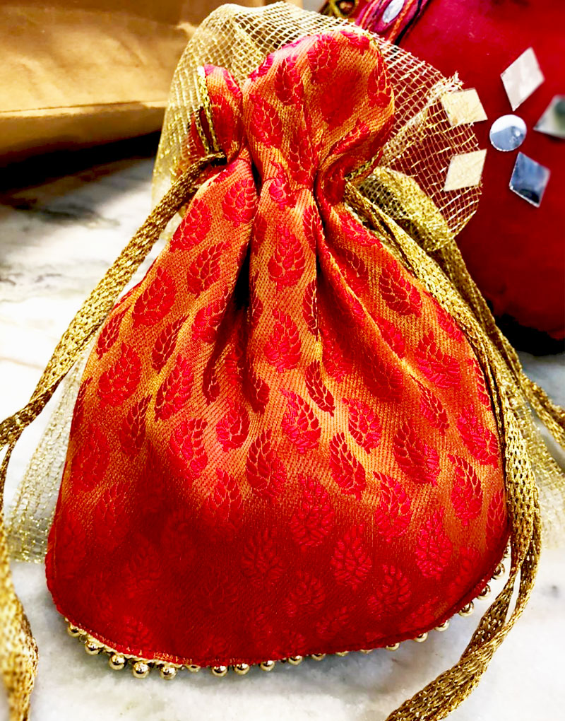Pink Decorated Shagun Gift Bag - VIYAAH